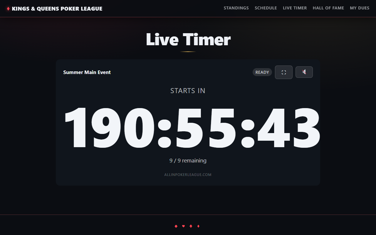 The castable blind timer counting down on a dark TV wall